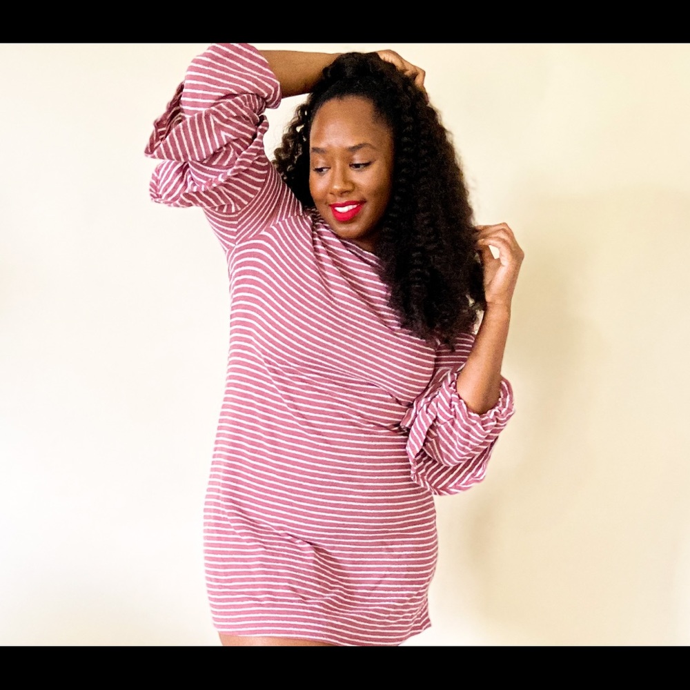 Mauve Stripes Dress - Picture 3 of 4